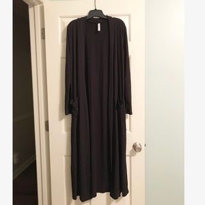 Zenana Premium Black Full Length Cardigan (NWOT)